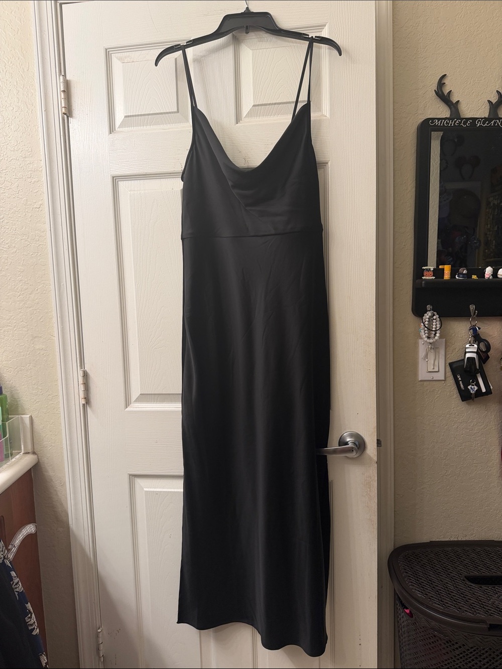 Taylor Black Cowl Neck Maxi Slip Dress